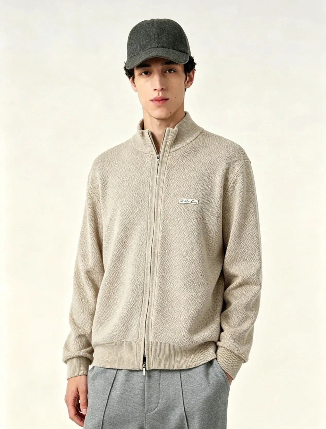 LORO PIANA LP iron brand zipper knitted sweater jacket upper body reference